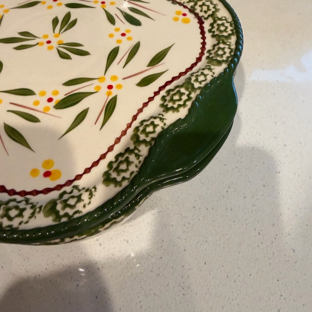 Temptations Floral Decorative Ceramic Dish with Green Yellow PPP-SQ-922603 #3 - Picture 6 of 7